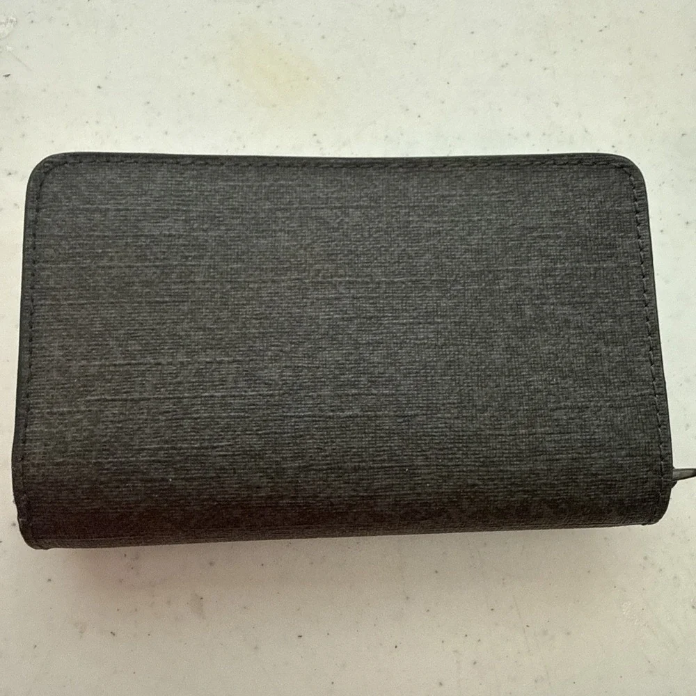 Tumi Wallet Zip Earl Grey Coated Canvas Card Holder